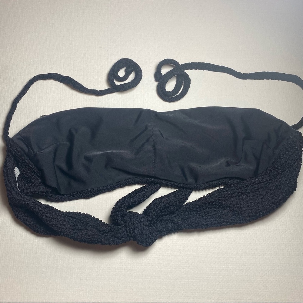 Veronica Beard Luxury Black Catarina Bandeau Designer Bikini w Removable Straps